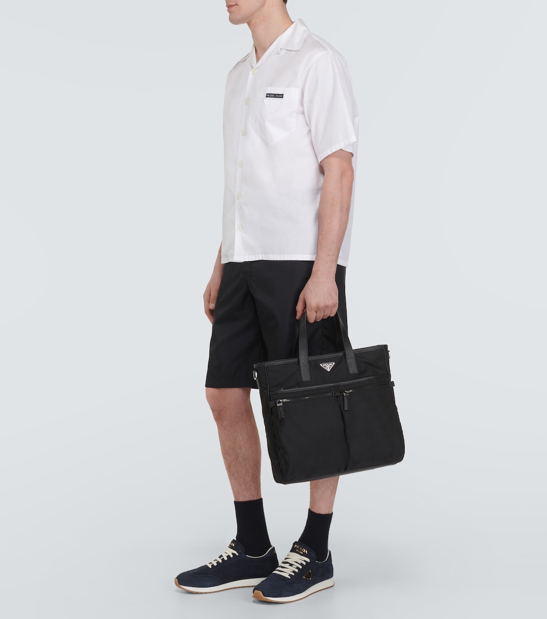 Sneakers Rank in suede con logo | Prada