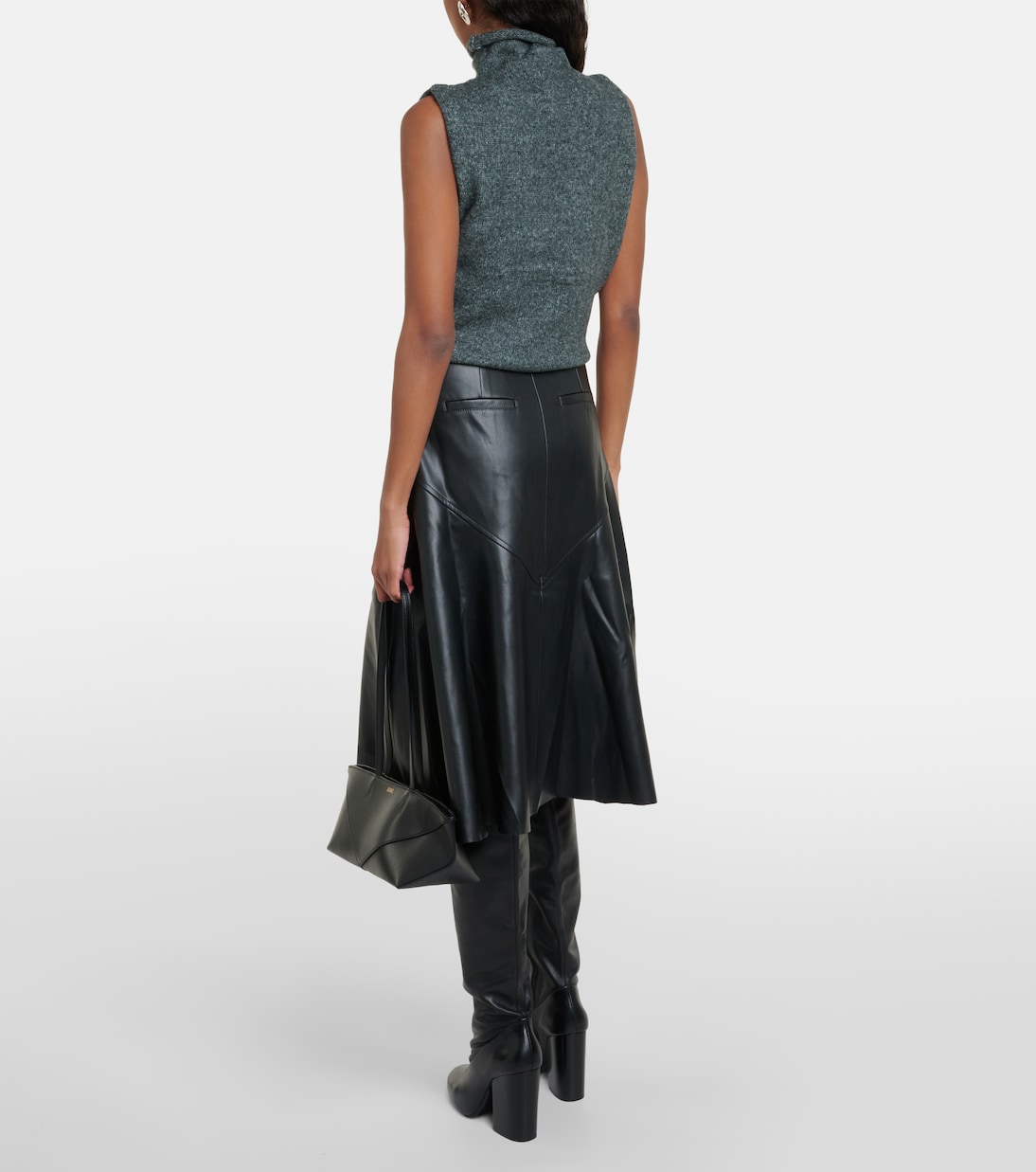 Falda midi Jesse White Label de piel sintética | Proenza Schouler