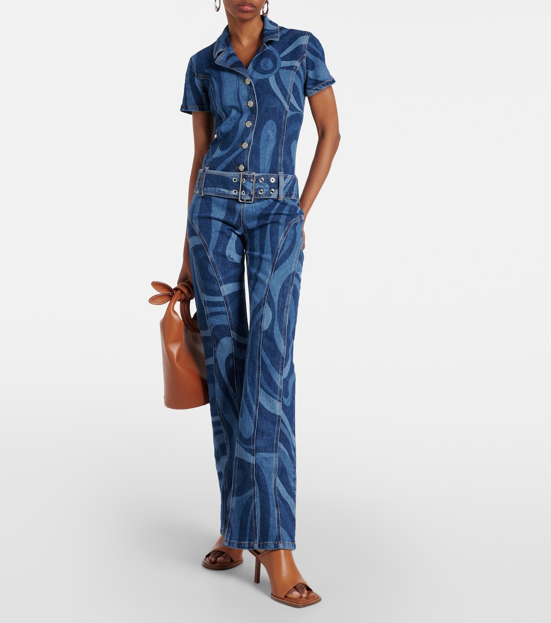 Mono Marmo de denim con cinturón | Pucci