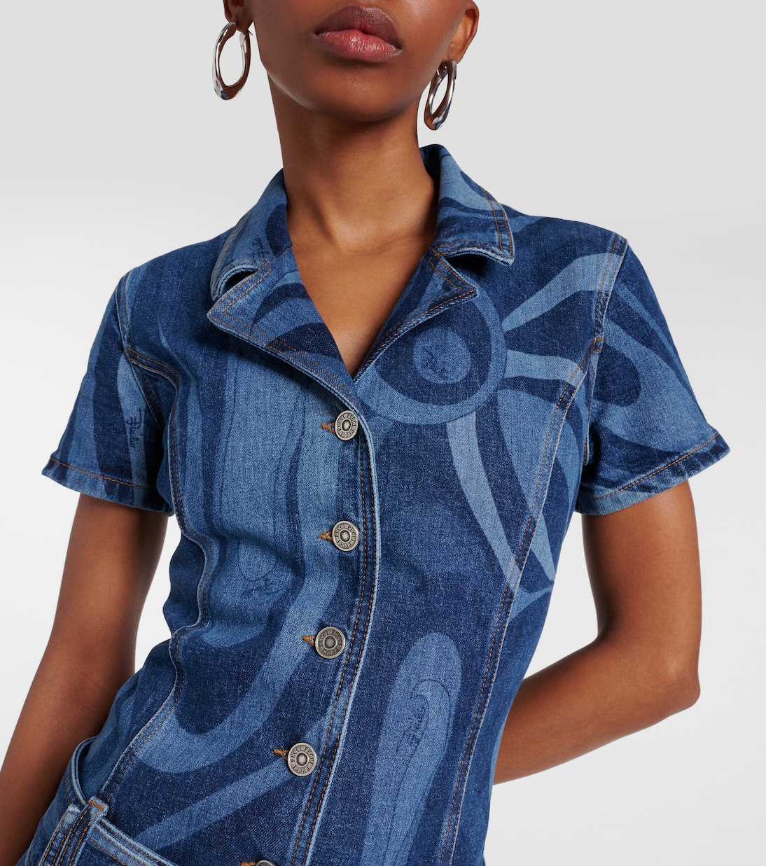 Mono Marmo de denim con cinturón | Pucci