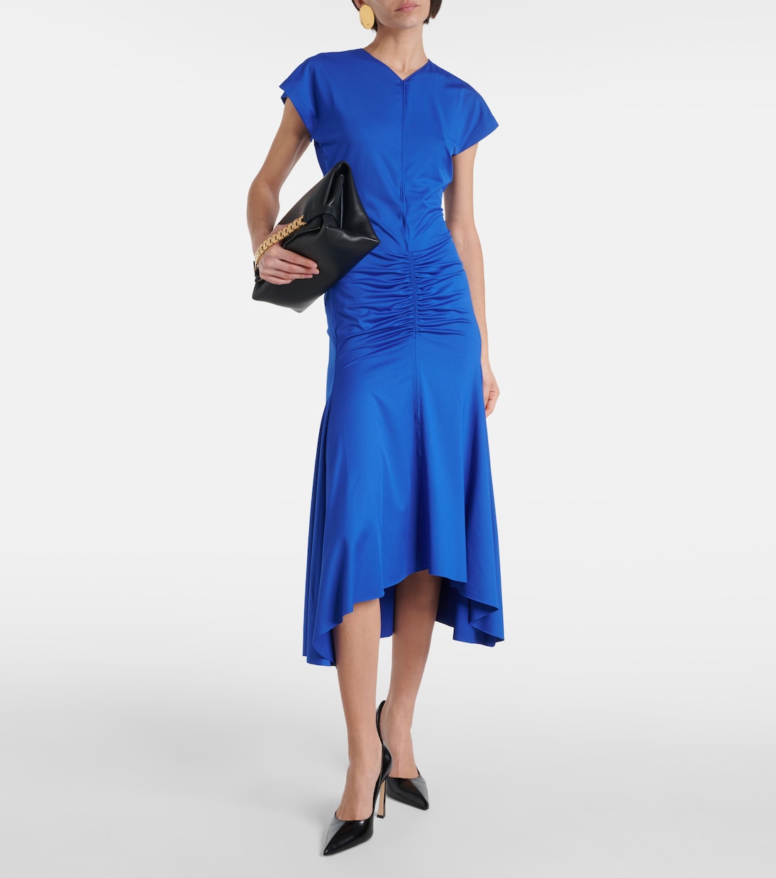 Abito midi in jersey con ruches | Victoria Beckham