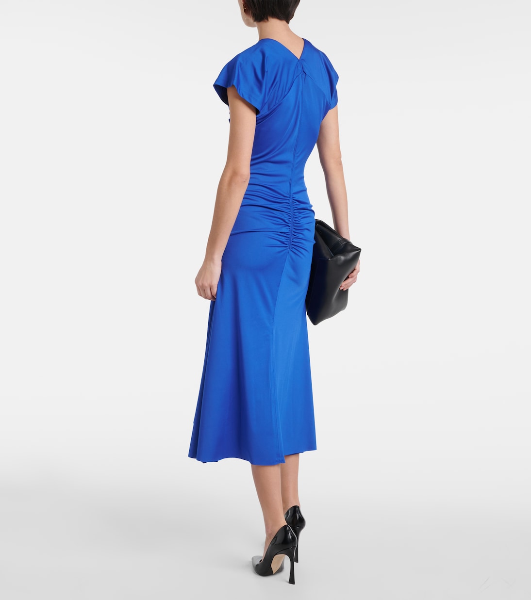 Abito midi in jersey con ruches | Victoria Beckham
