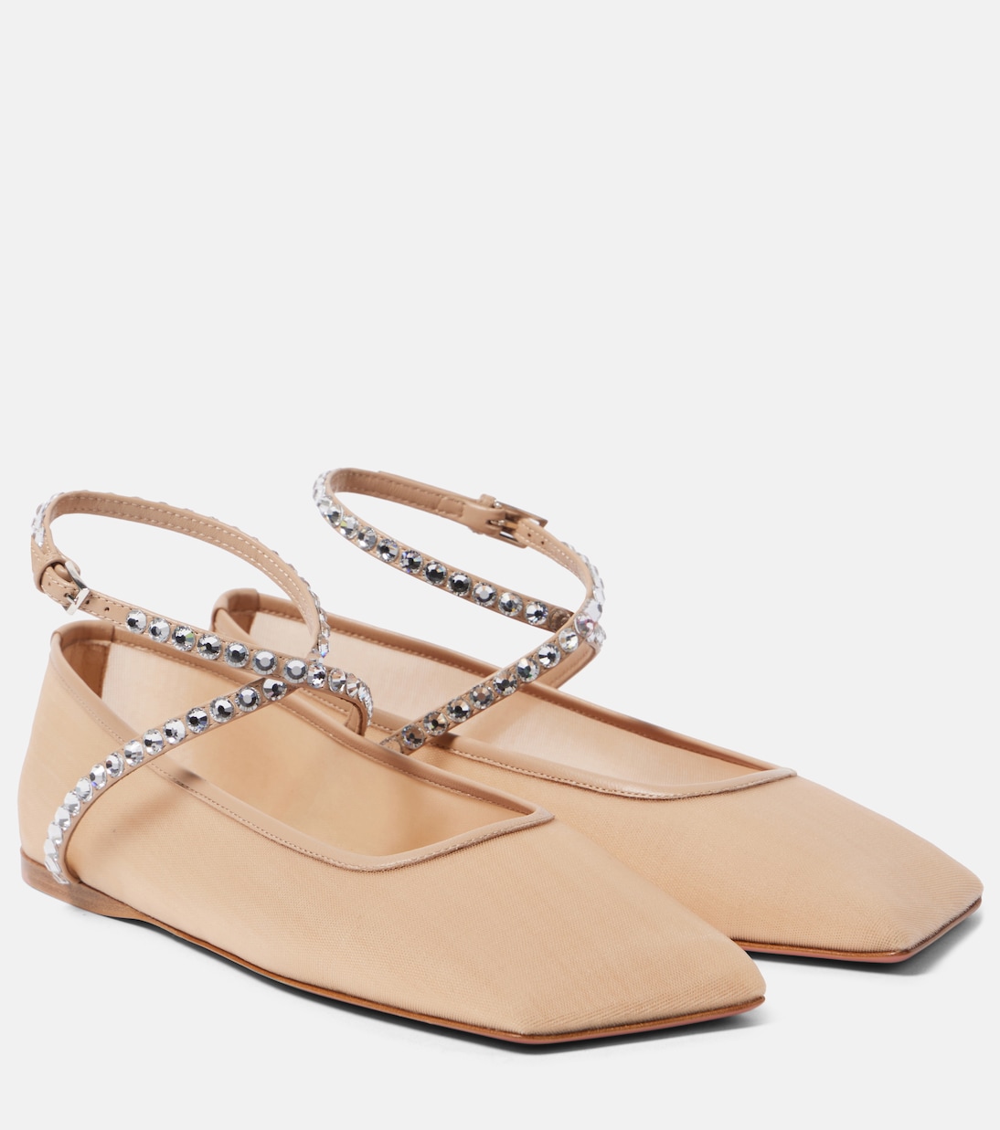 Ane embellished mesh ballet flats | Amina Muaddi
