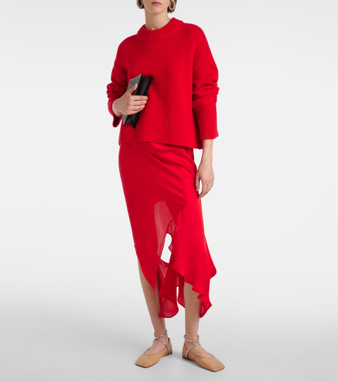 Ane embellished mesh ballet flats | Amina Muaddi