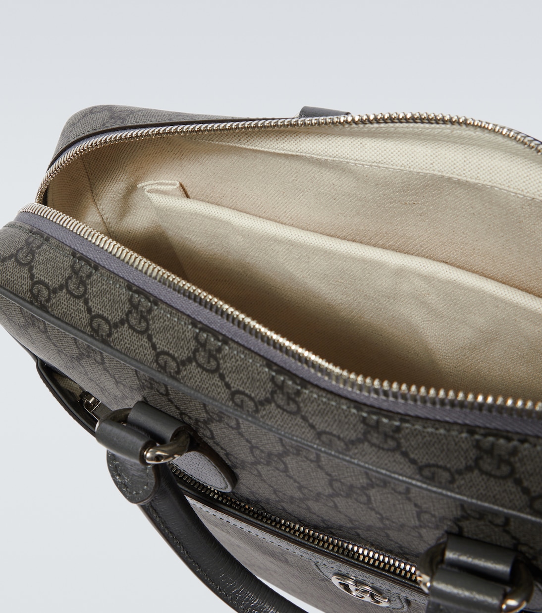 GG Supreme leather-trimmed briefcase | Gucci