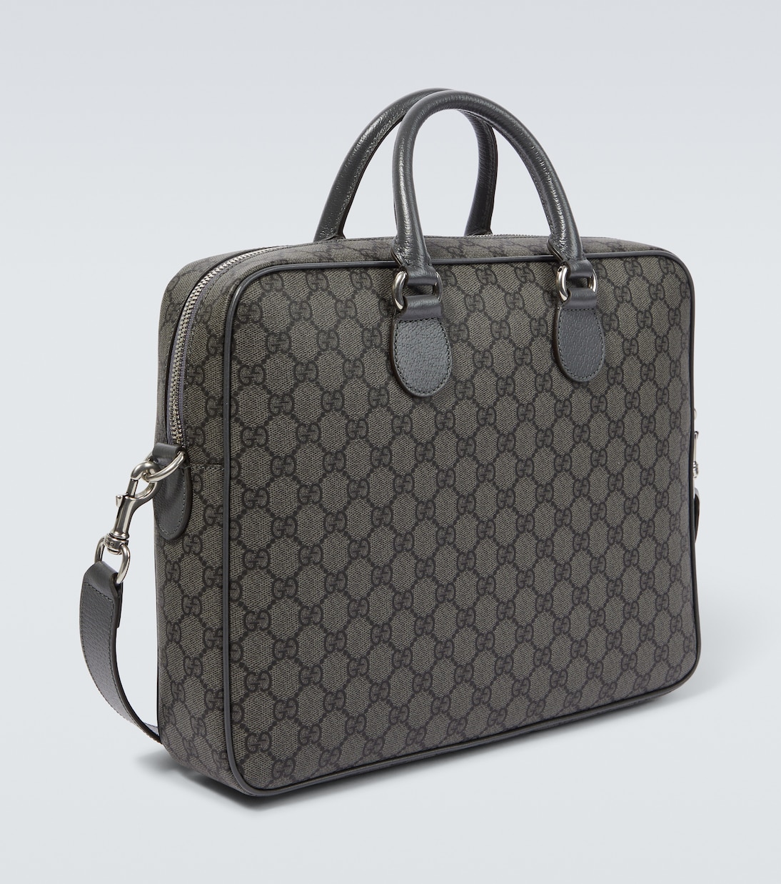 GG Supreme leather-trimmed briefcase | Gucci