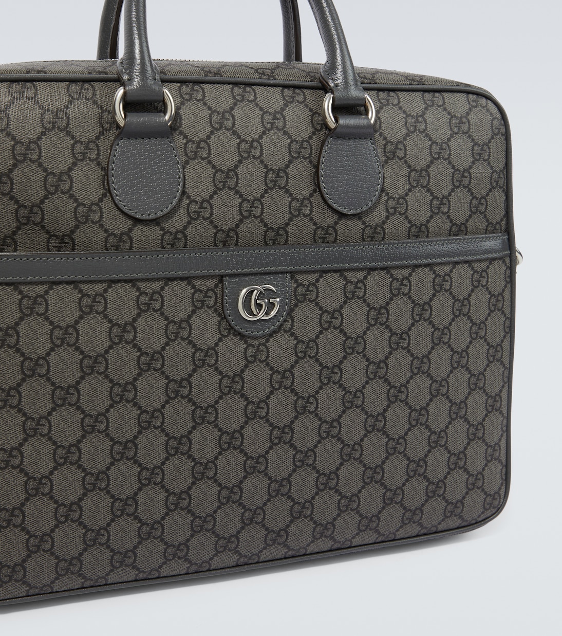 GG Supreme leather-trimmed briefcase | Gucci