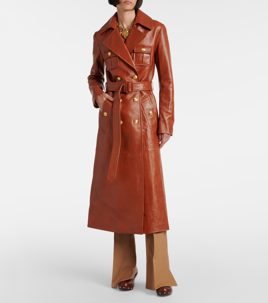 Cappotto doppiopetto in pelle | Chloé