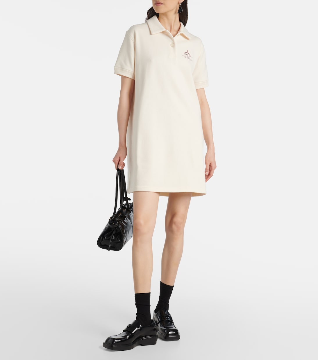 Polokleid aus Baumwoll-Fleece | Prada
