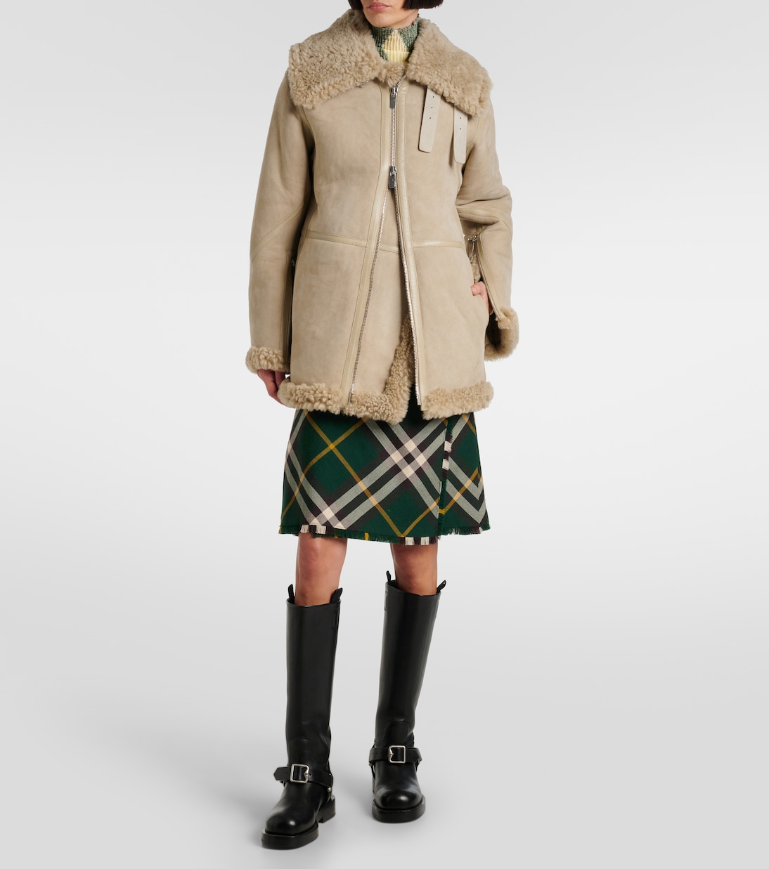 Chaqueta de piel con forro de borrego | Burberry