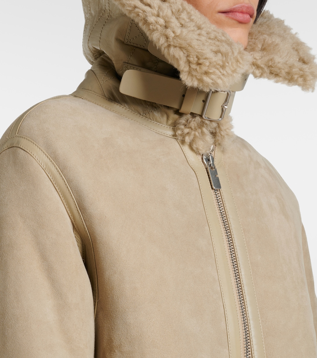 Chaqueta de piel con forro de borrego | Burberry