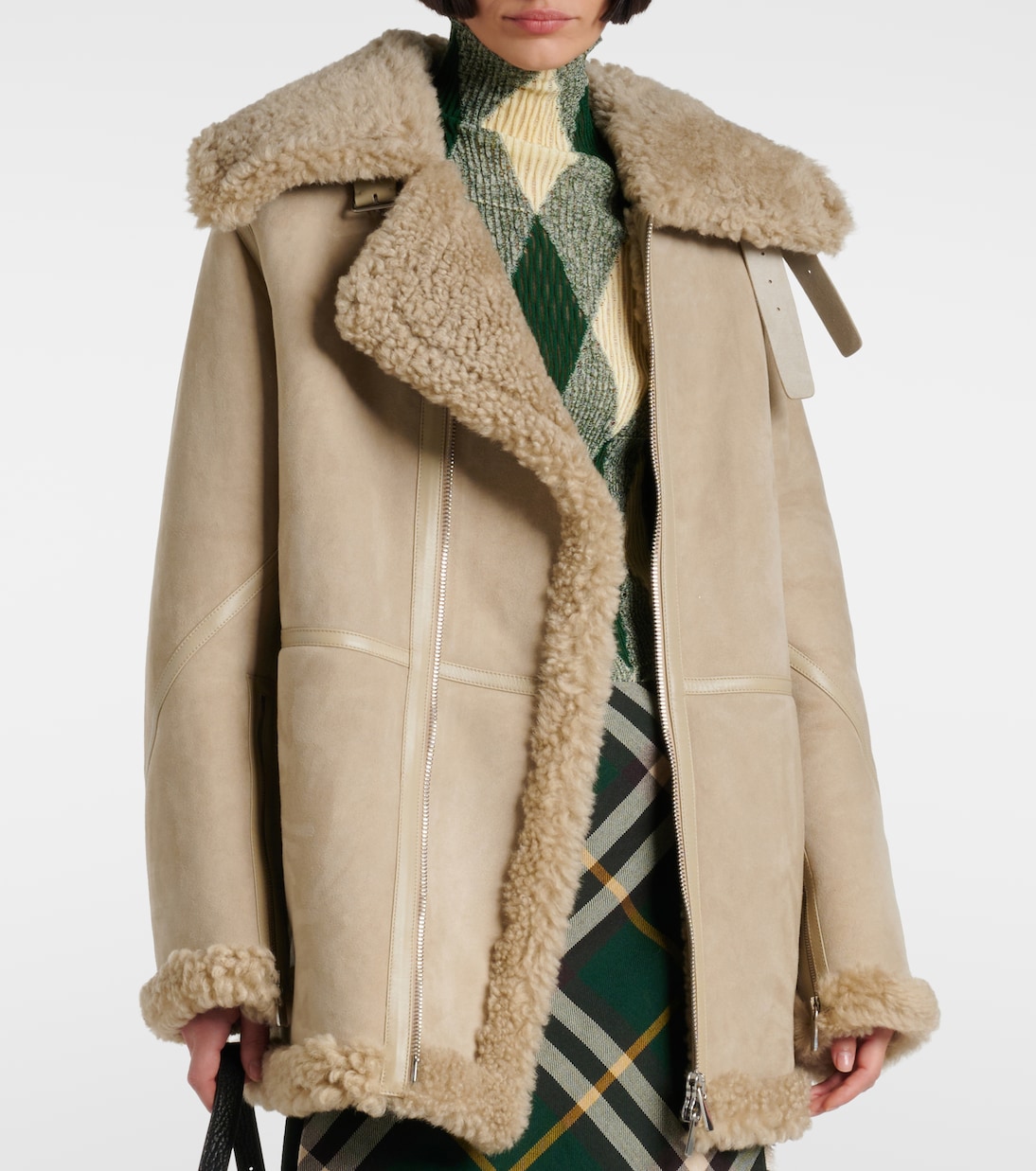 Chaqueta de piel con forro de borrego | Burberry