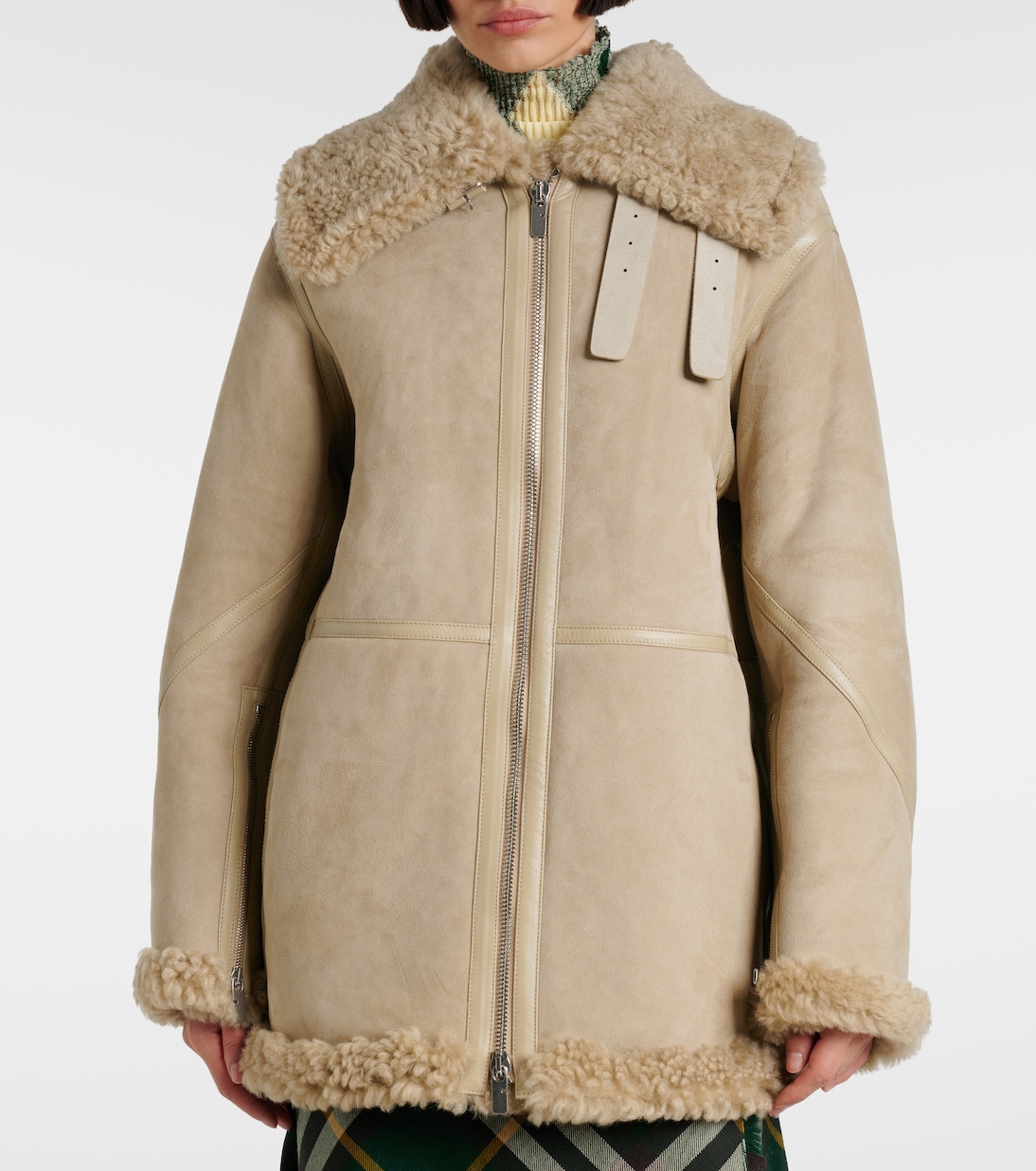 Chaqueta de piel con forro de borrego | Burberry
