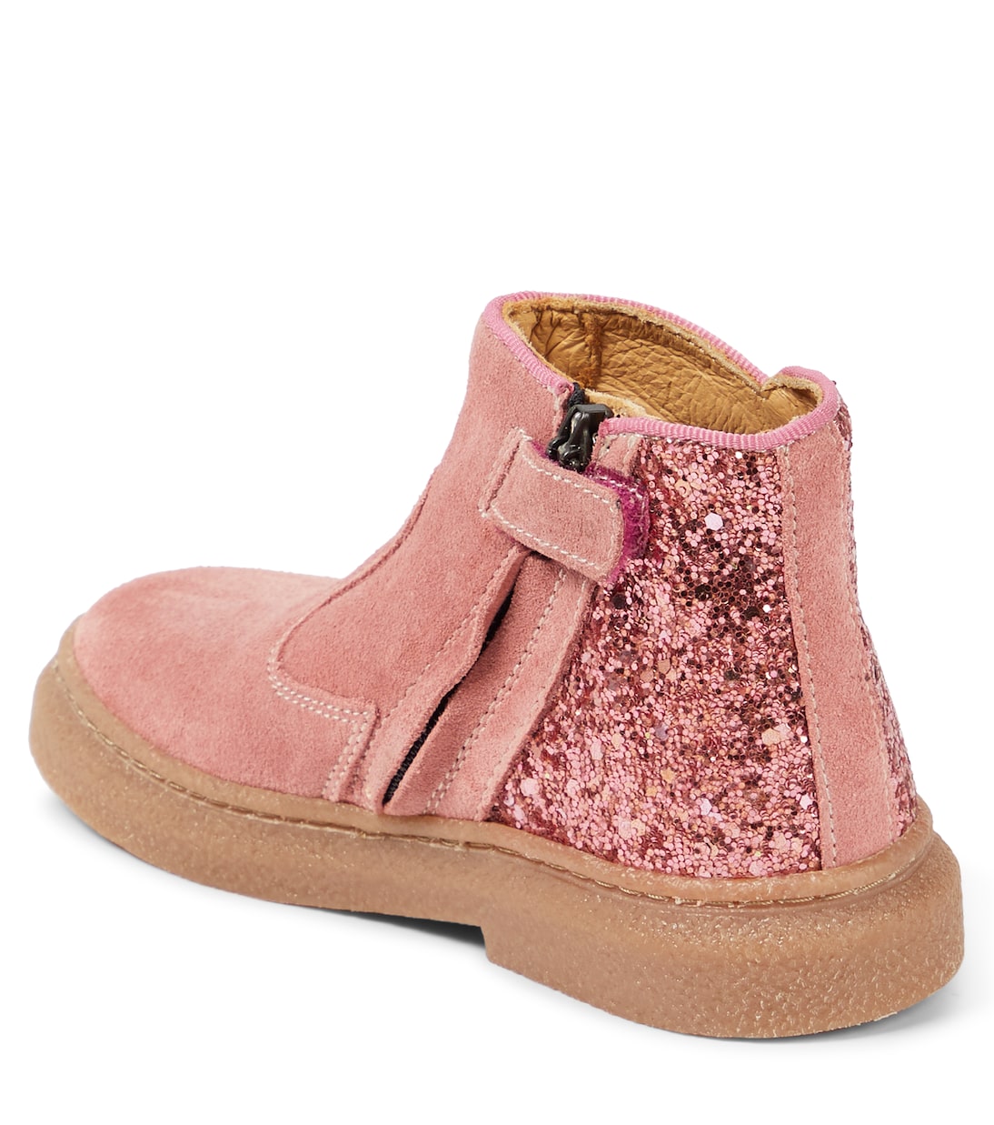Ankle Boots Trix Back aus Veloursleder mit Glitter | Pom d'Api