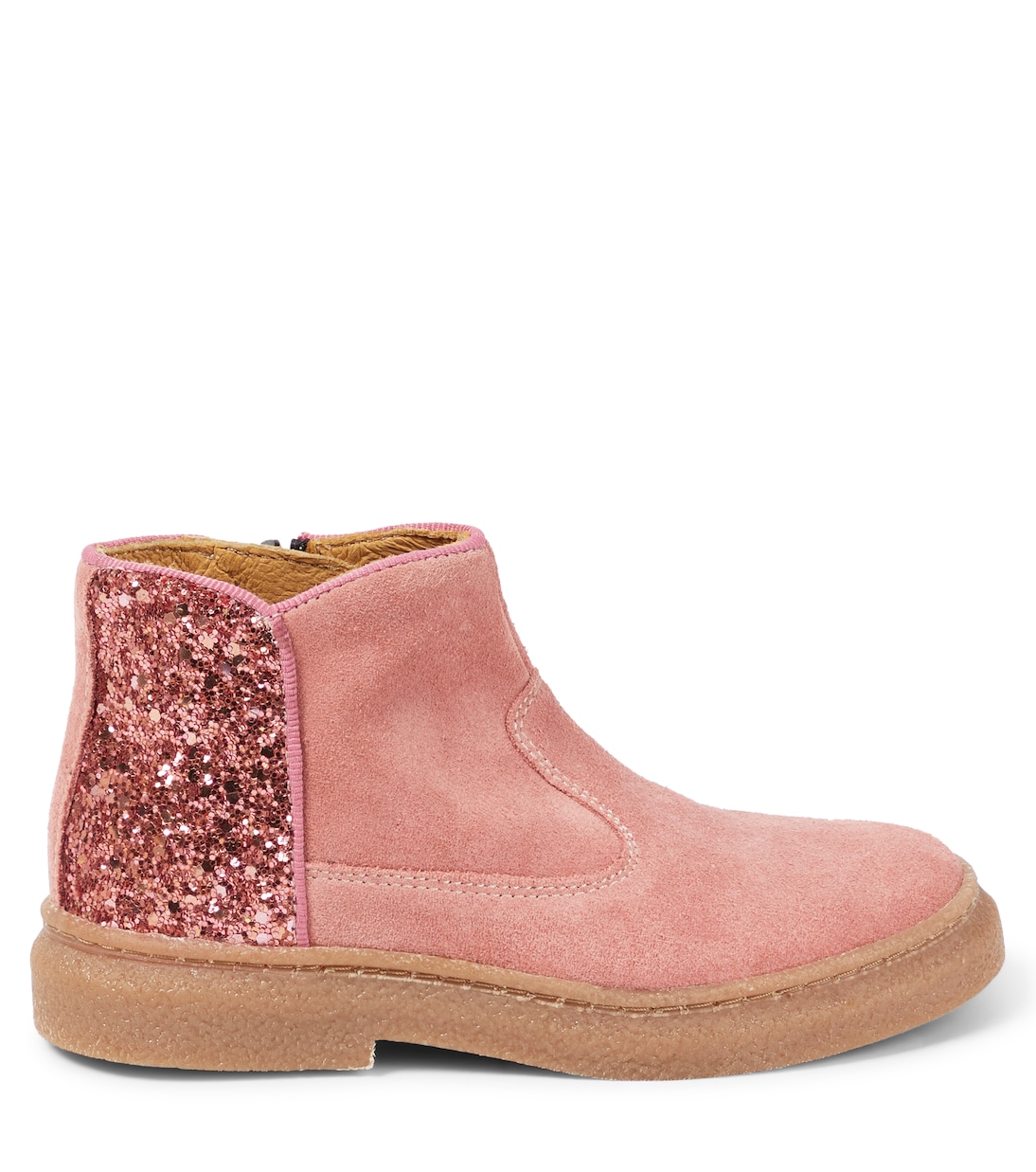 Ankle Boots Trix Back aus Veloursleder mit Glitter | Pom d'Api