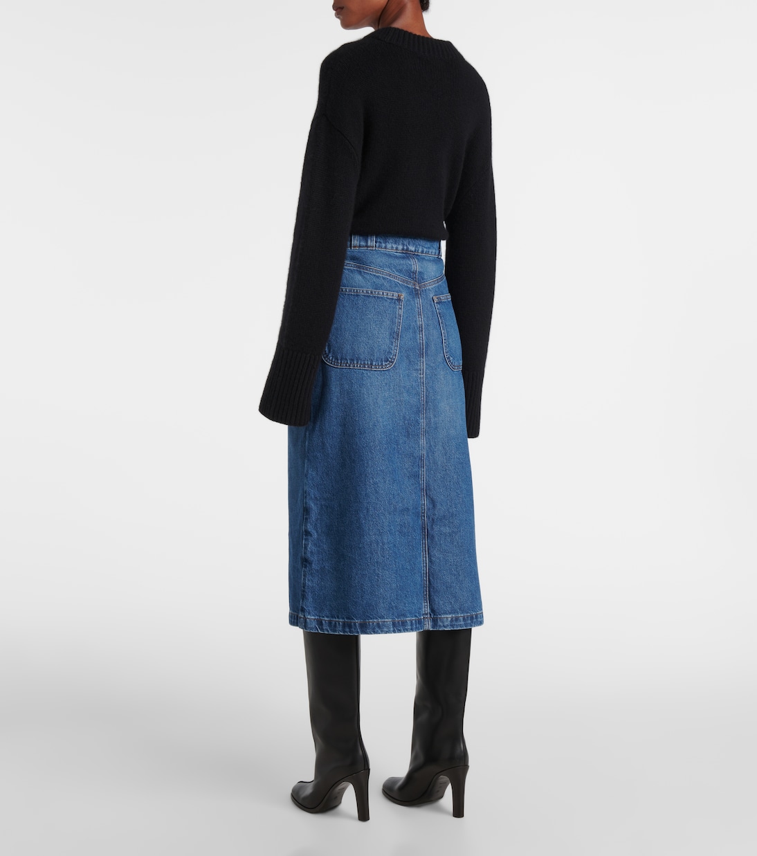 Falda midi Modern Pocket en denim | Frame