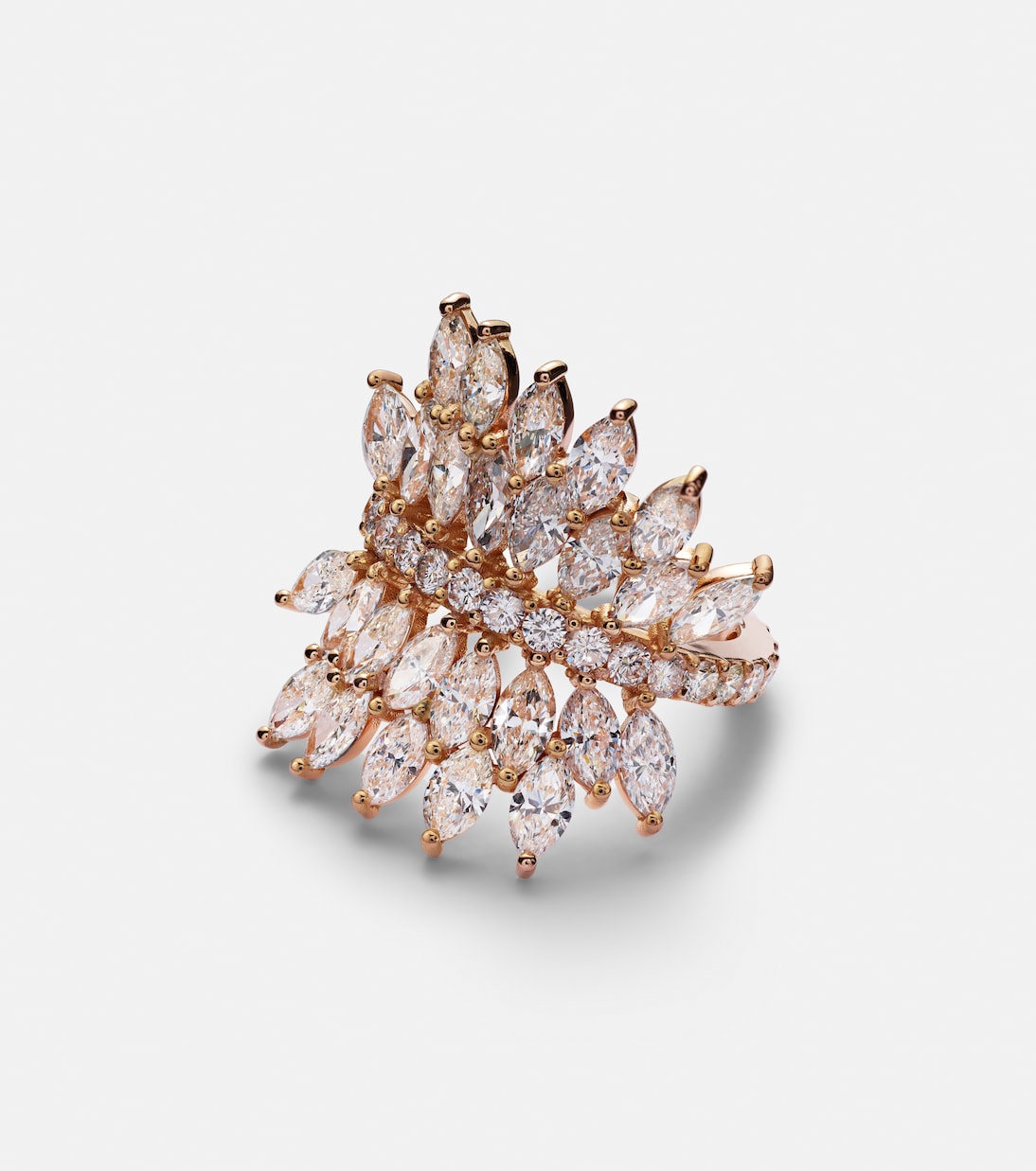 خاتم من الذهب الوردي 18 قيراط مع الألماس Marquise Butterfly  | Shay Jewelry