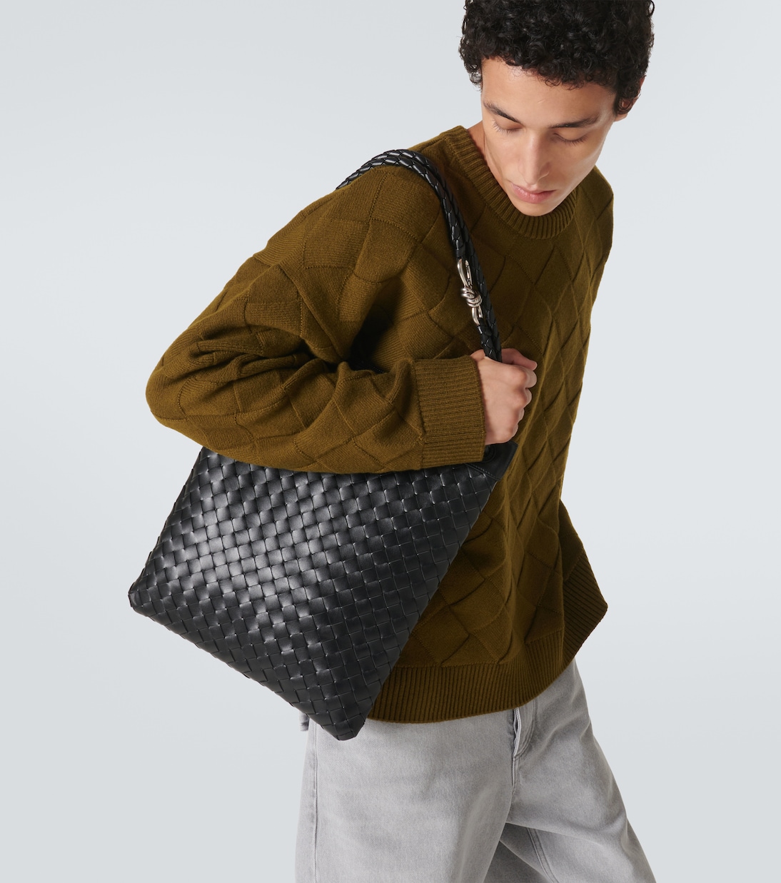Borsa a tracolla Flat Andiamo in pelle | Bottega Veneta