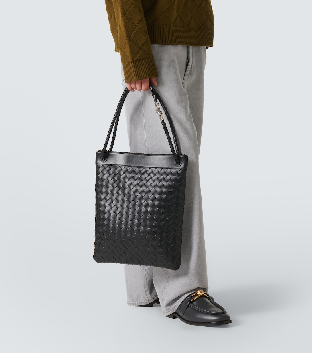 Borsa a tracolla Flat Andiamo in pelle | Bottega Veneta