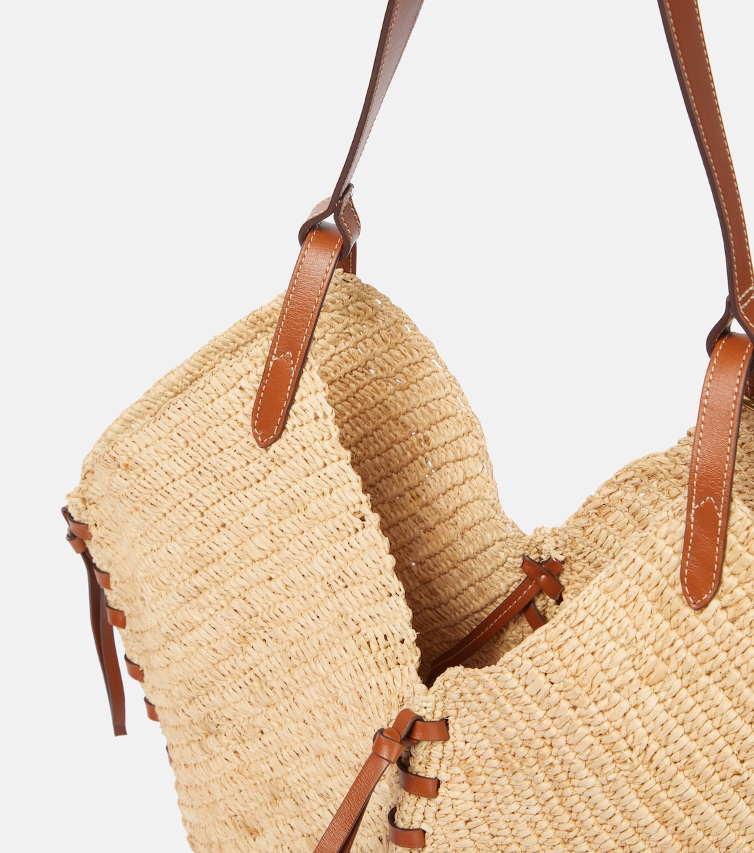 Borsa a spalla Tampa in rafia con pelle | Isabel Marant