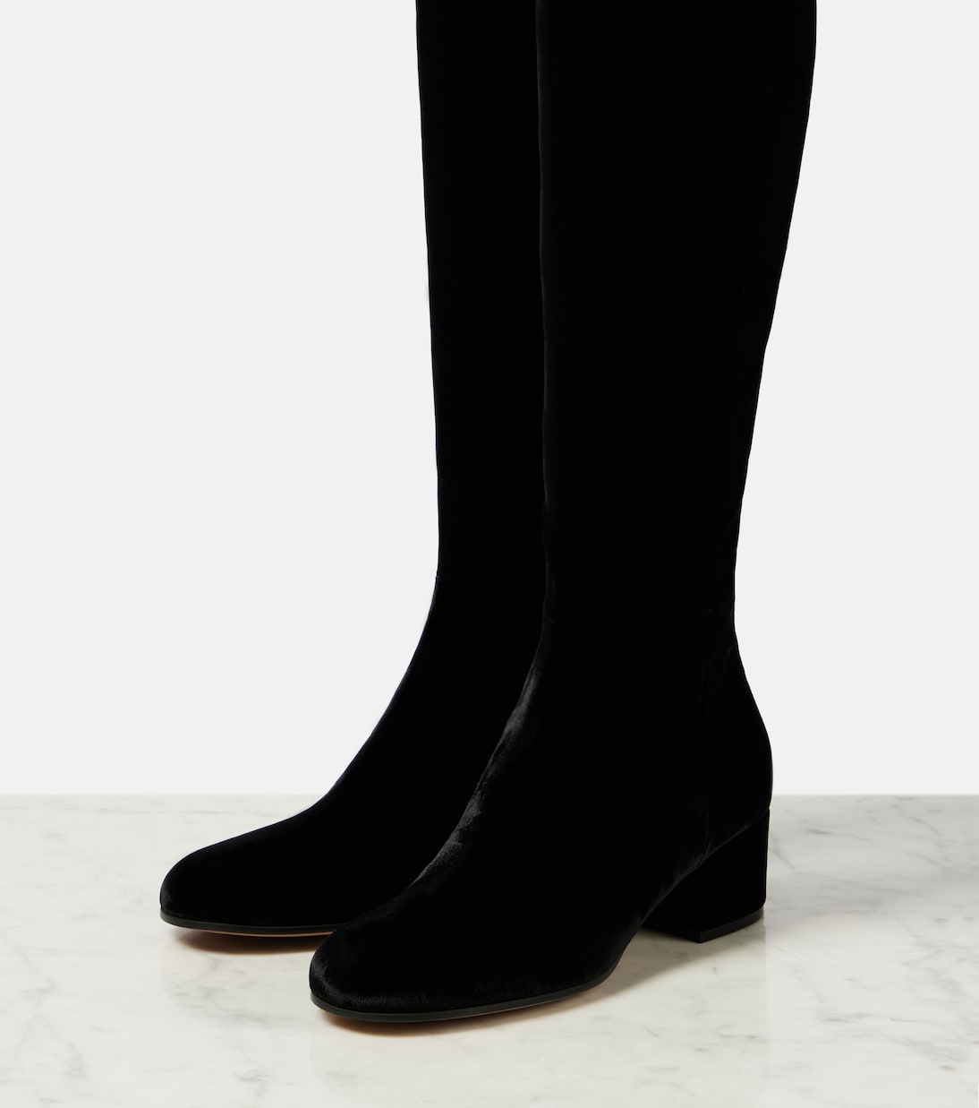Joelle 45 velvet knee-high boots | Gianvito Rossi