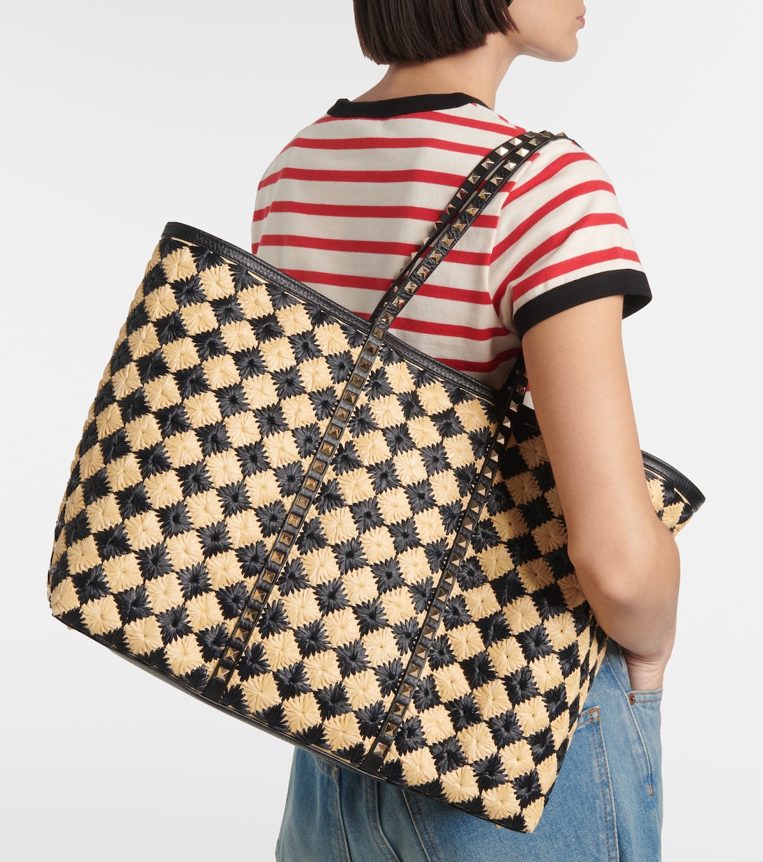 Rockstud Large checked tote bag | Valentino Garavani