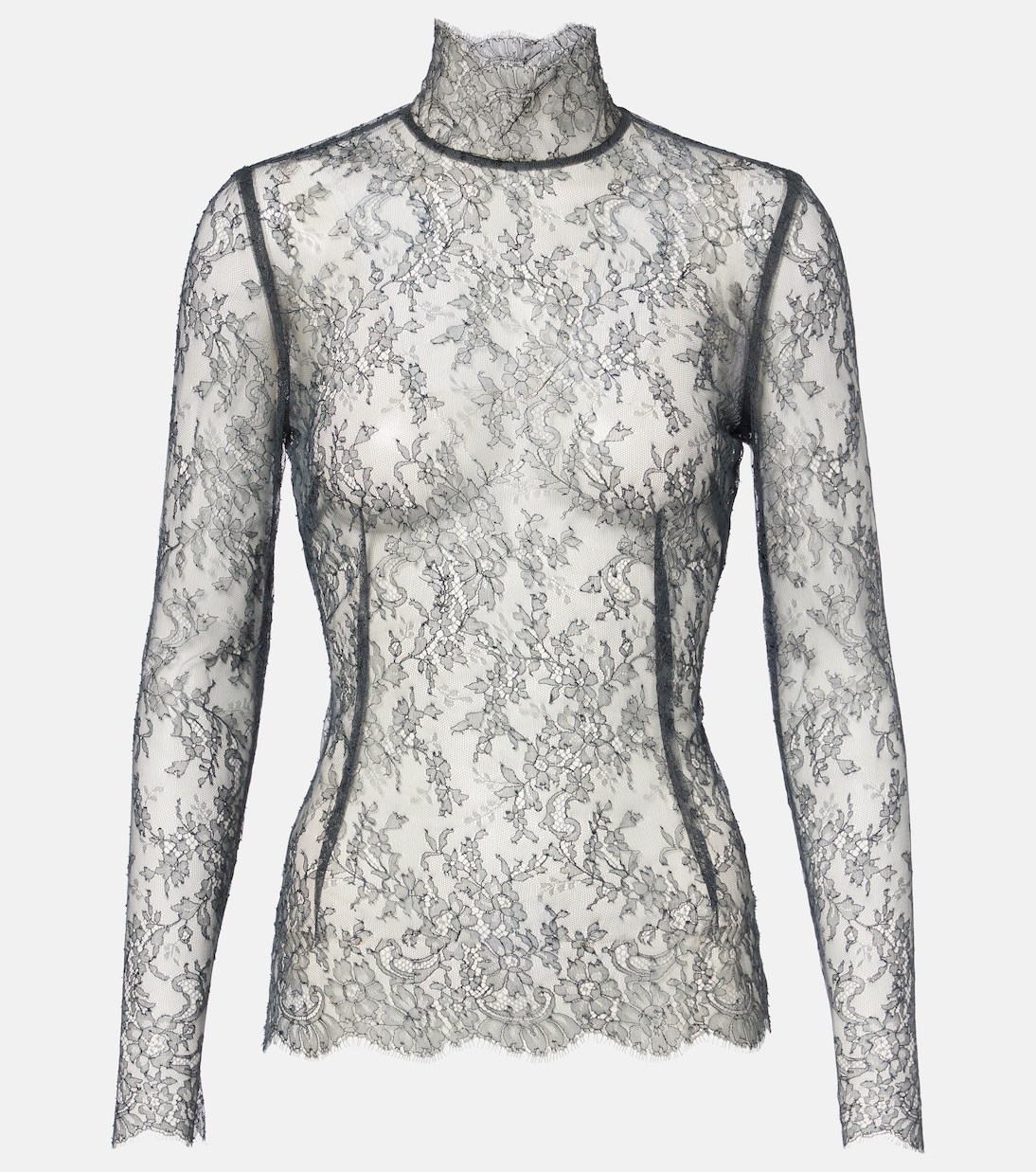 Top a collo alto in pizzo trasparente | Dolce&Gabbana