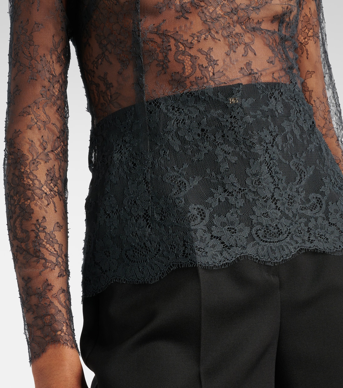 Top a collo alto in pizzo trasparente | Dolce&Gabbana