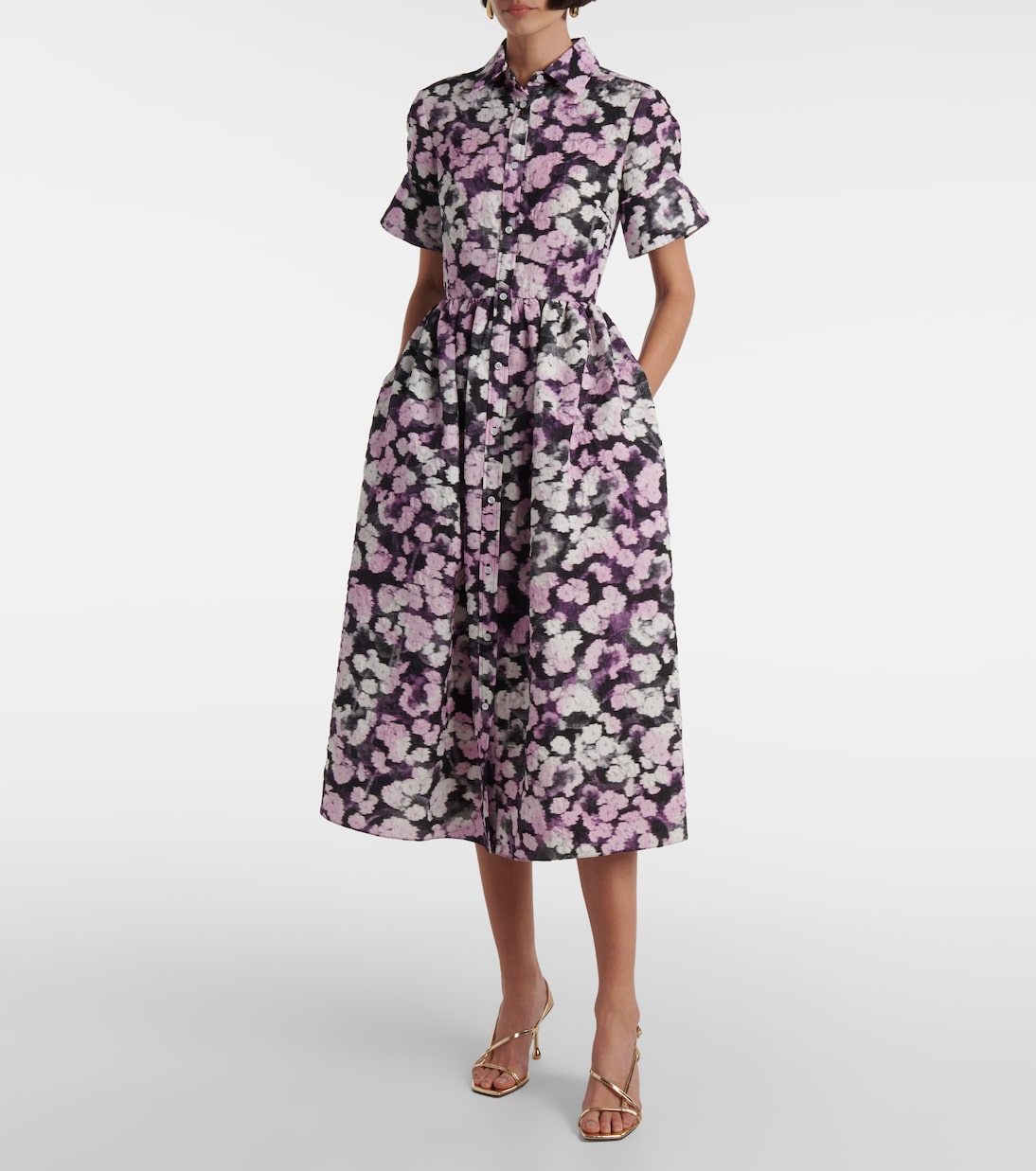 Abito chemisier con stampa floreale | Erdem