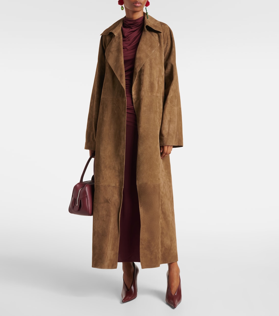 Cappotto a portafoglio in suede | Magda Butrym