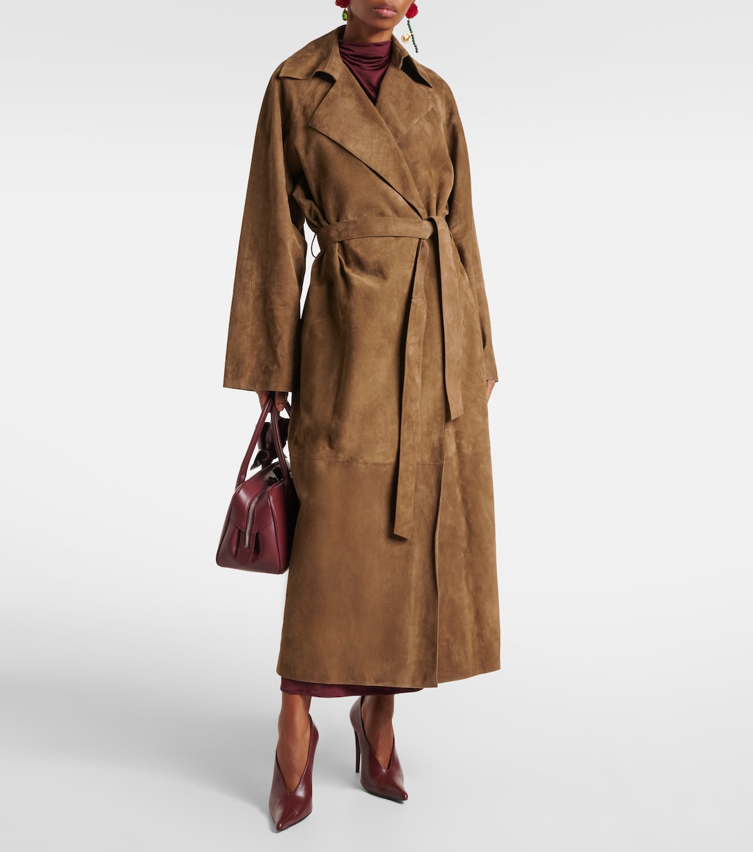 Cappotto a portafoglio in suede | Magda Butrym