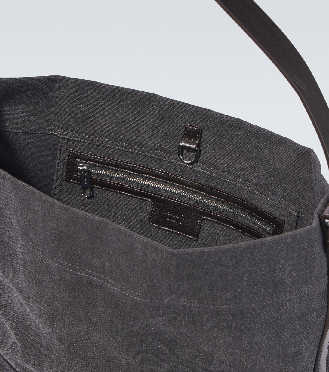 Tote en lona de algodón con piel | Lemaire