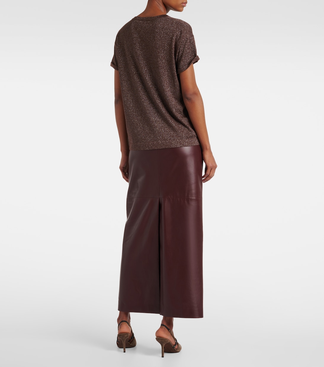 Top in lamé di misto cashmere e seta | Brunello Cucinelli