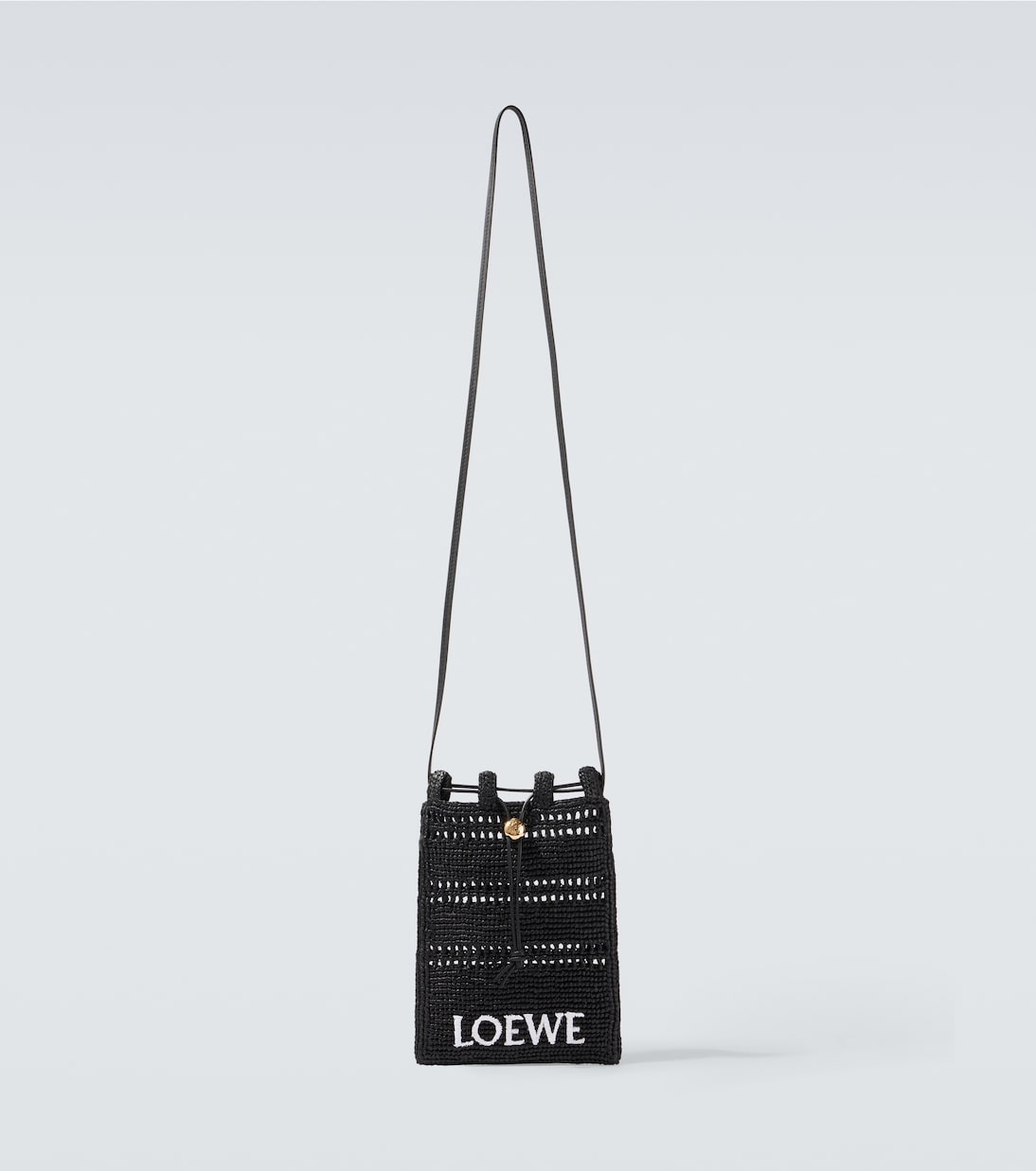 Paula's Ibiza - Borsa a tracolla in rafia con logo | Loewe