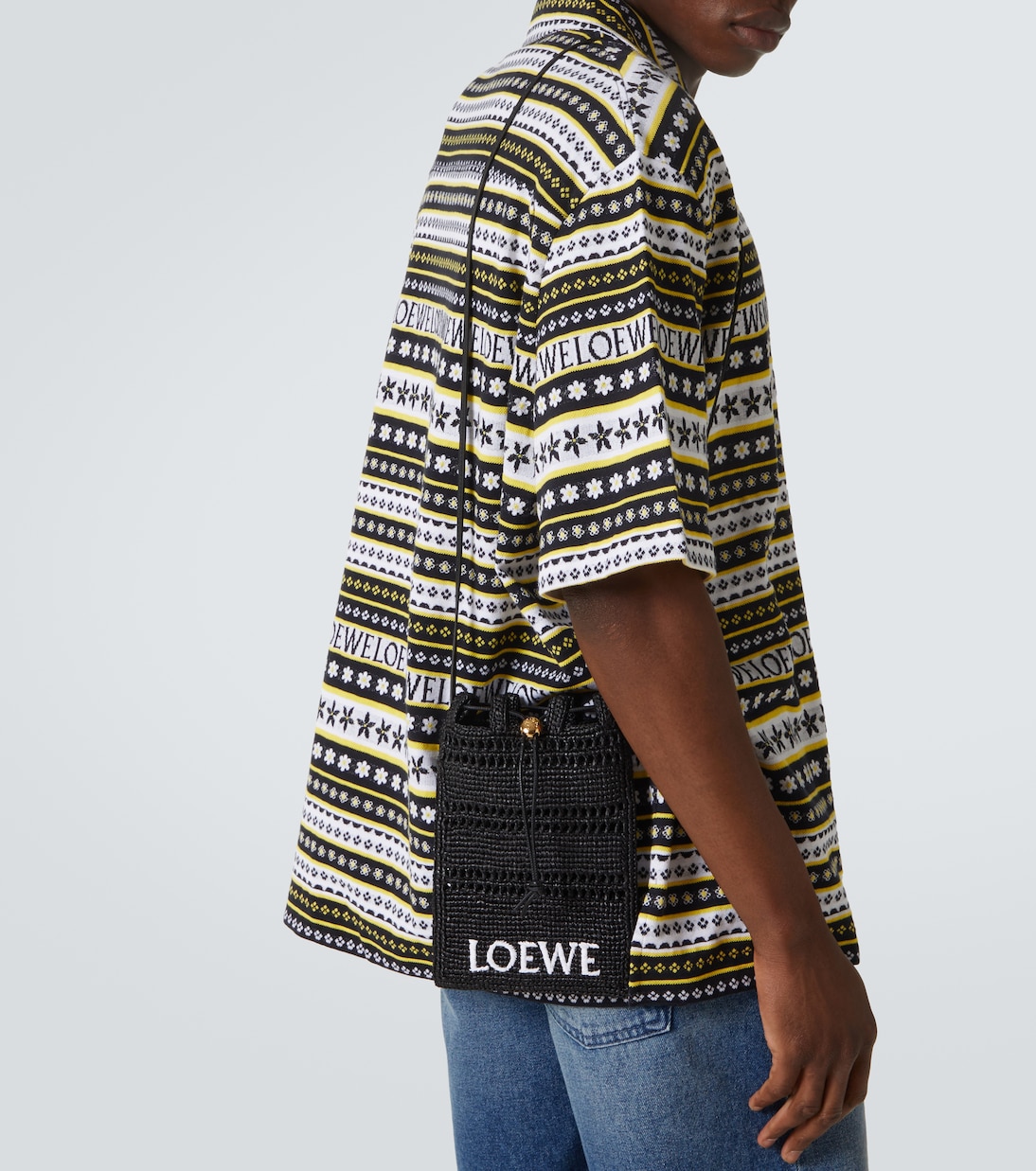 Paula's Ibiza - Borsa a tracolla in rafia con logo | Loewe
