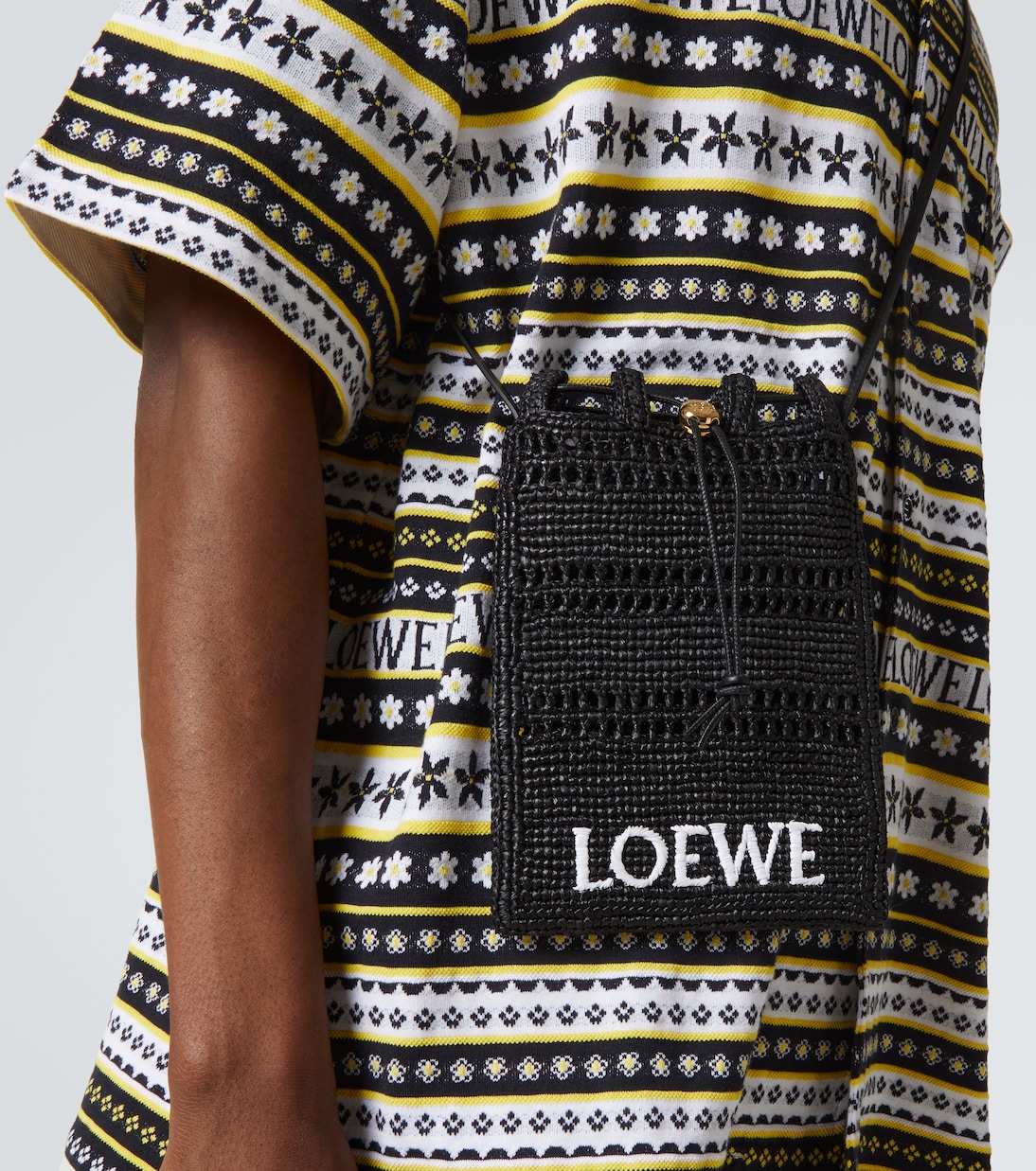 Paula's Ibiza - Borsa a tracolla in rafia con logo | Loewe