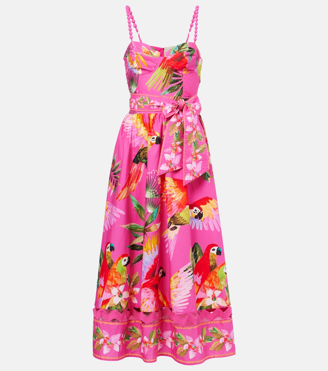 Bedrucktes Midikleid aus Baumwolle | Farm Rio