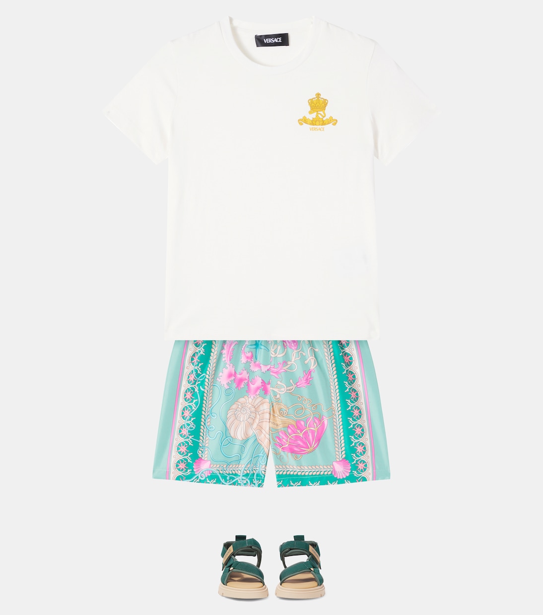 T-shirt Barocco Crown en coton | Versace Kids