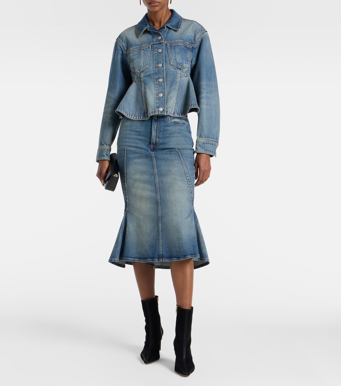 Peplum denim jacket | McQueen