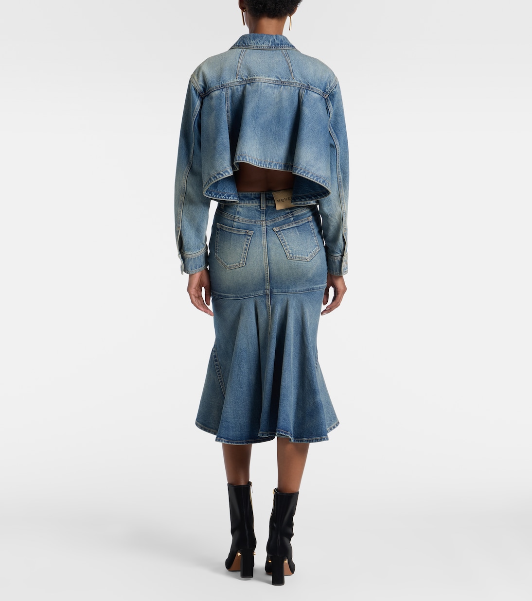Peplum denim jacket | McQueen