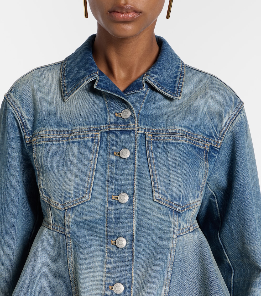 Peplum denim jacket | McQueen