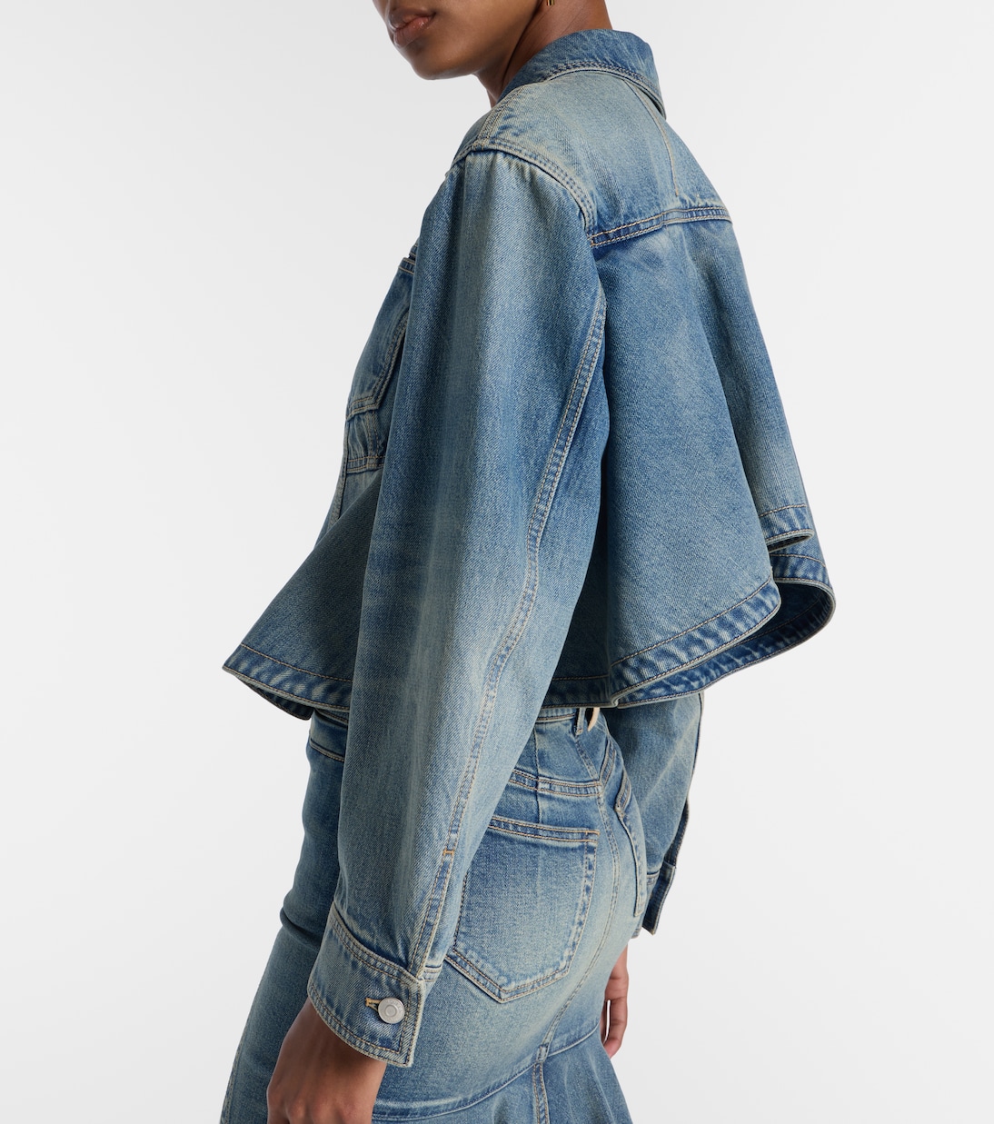 Peplum denim jacket | McQueen