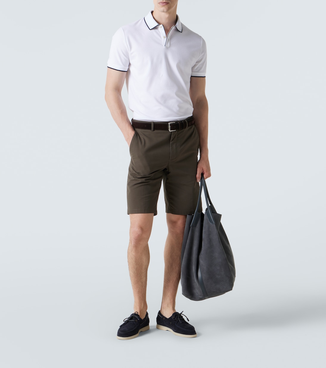 코튼 블렌드 피케 폴로 셔츠 | Loro Piana