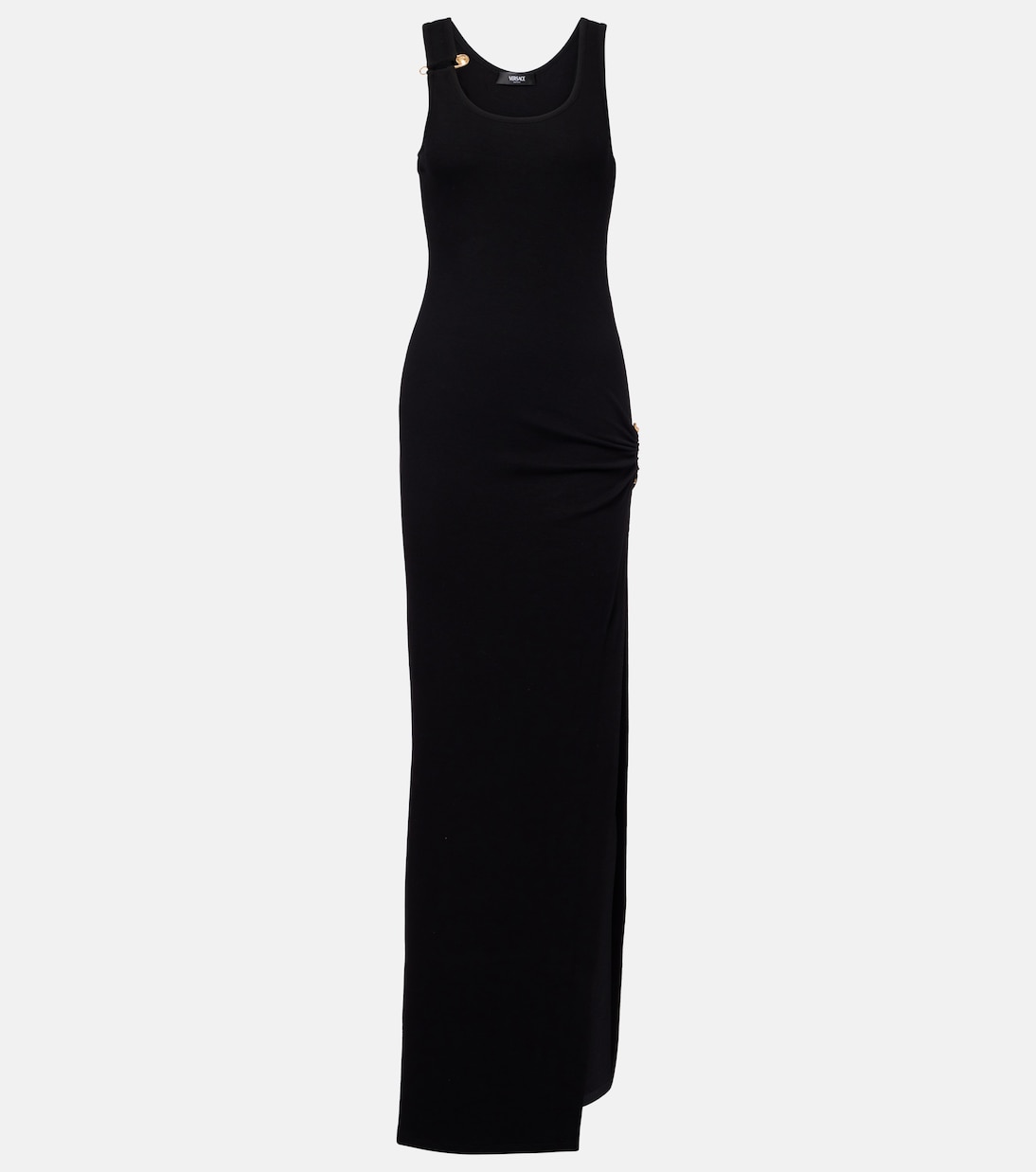 Abito lungo Safety Pin in misto cotone | Versace