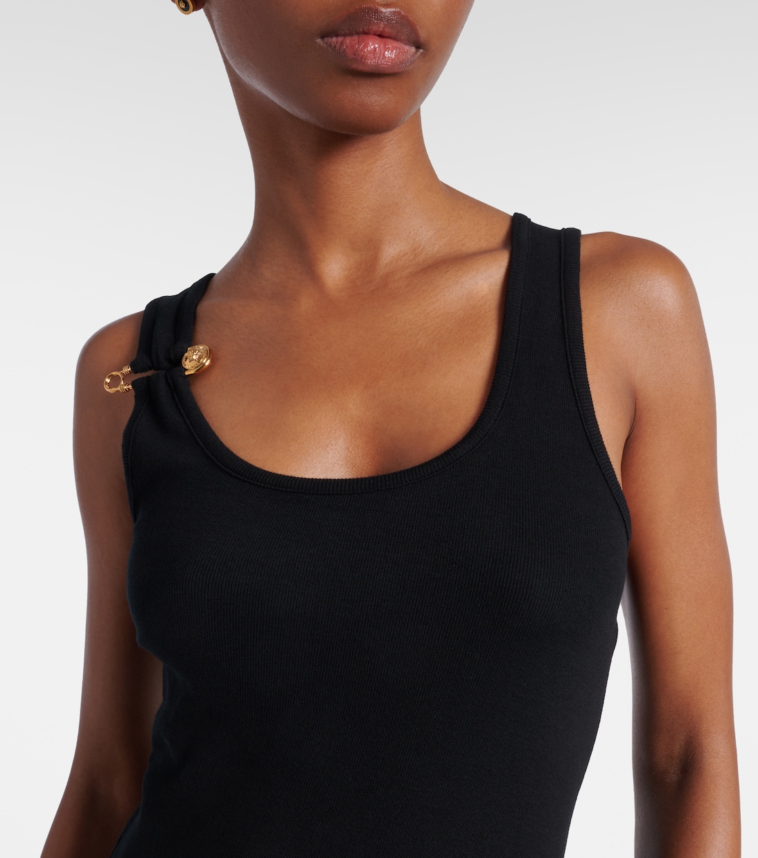 Abito lungo Safety Pin in misto cotone | Versace