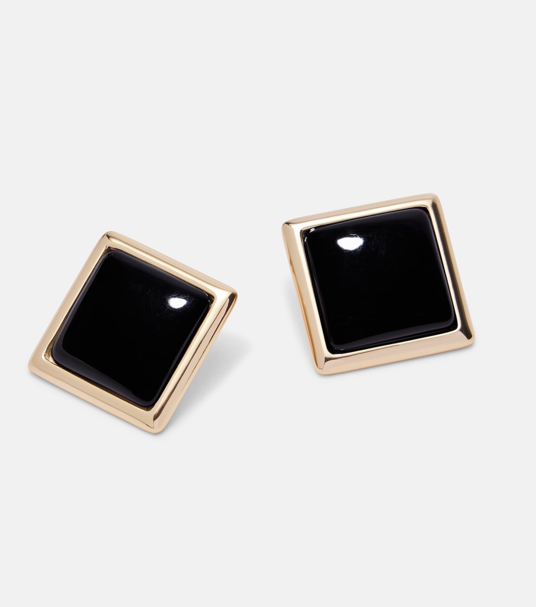 Enamel gold-plated earrings | Self-Portrait