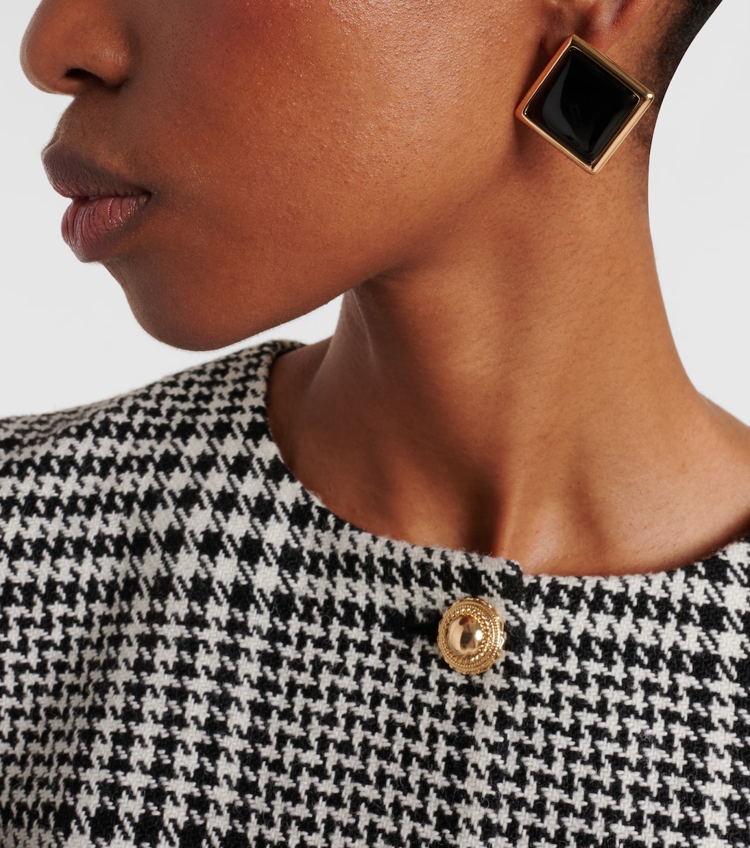 Enamel gold-plated earrings | Self-Portrait