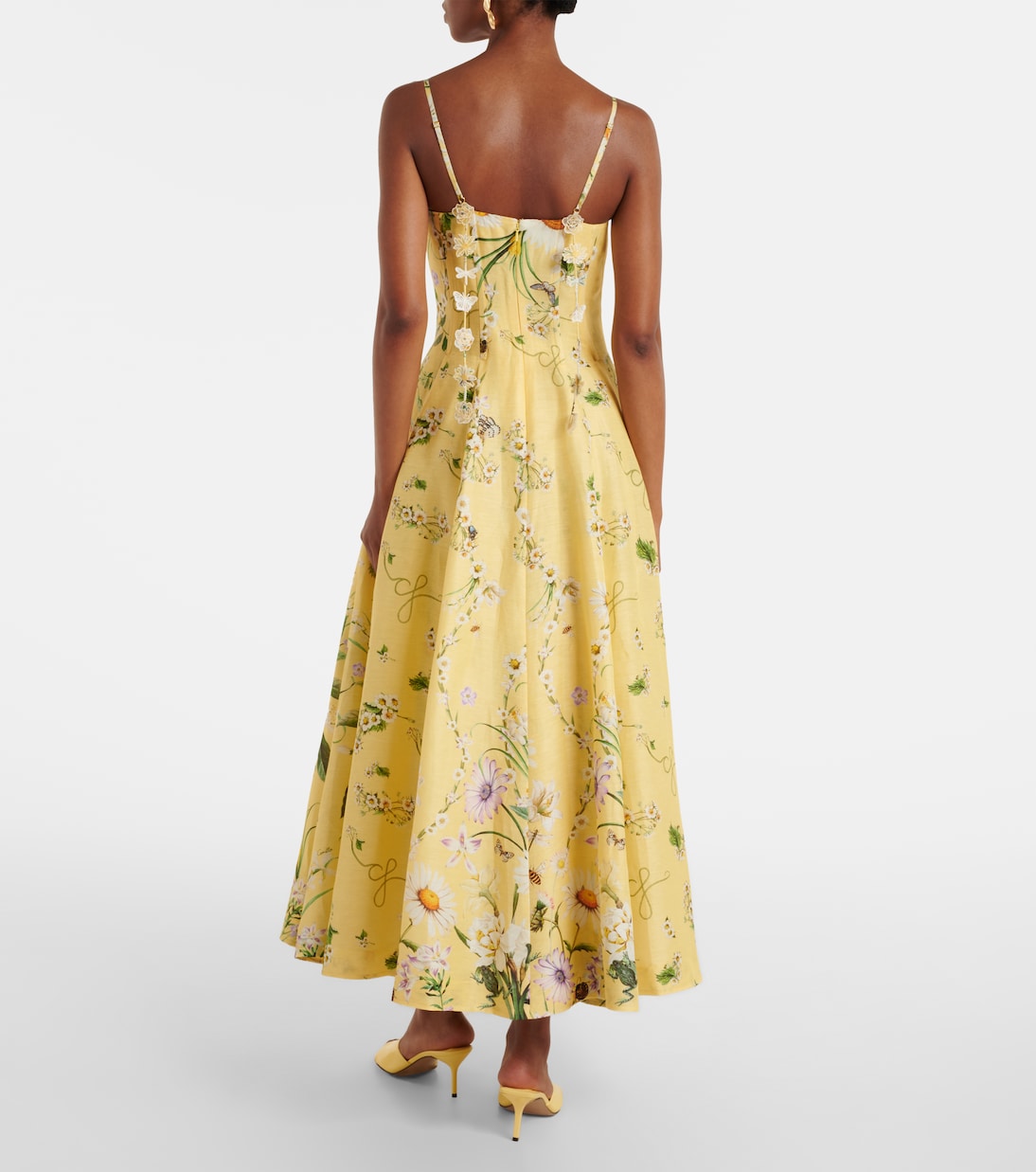Abito bustier Daisy Chains in lino e seta | Camilla
