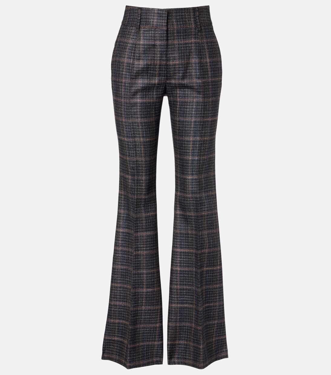 Rhein checked wool and silk flared pants | Gabriela Hearst
