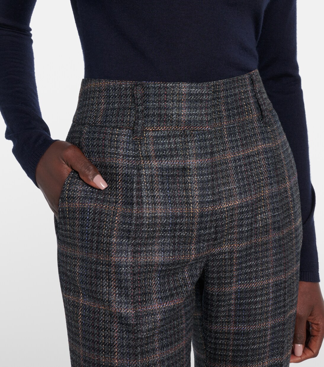Rhein checked wool and silk flared pants | Gabriela Hearst
